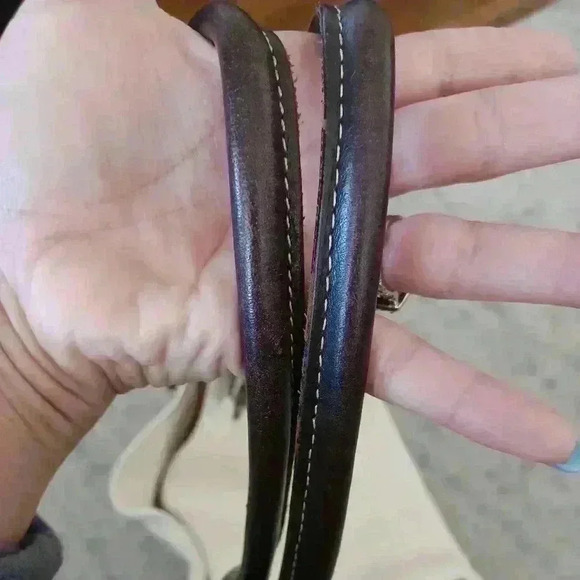 Cavalcanti Cream and Brown Leather Purse - Picture 12 of 16